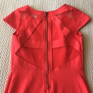 BB Dakota Dress, red, back mesh detail. Size small